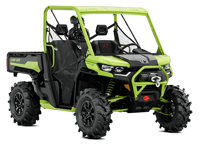 MY21-Can-Am-Defender-Xmr-HD10HO-IronGrey-MantaGreen-34Front-NA